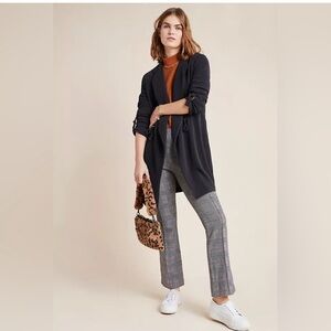 Anthropologie Black open long cardigan coat
